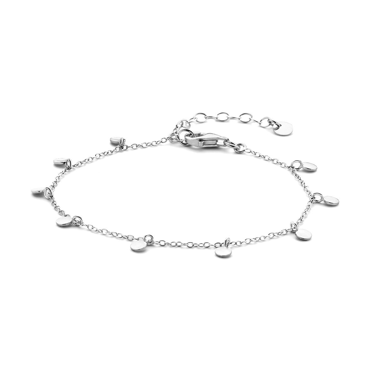 Zilver Gerhodineerd Armband Rondjes 16 + 3 Cm 1334309 - PansiteNederland.nl