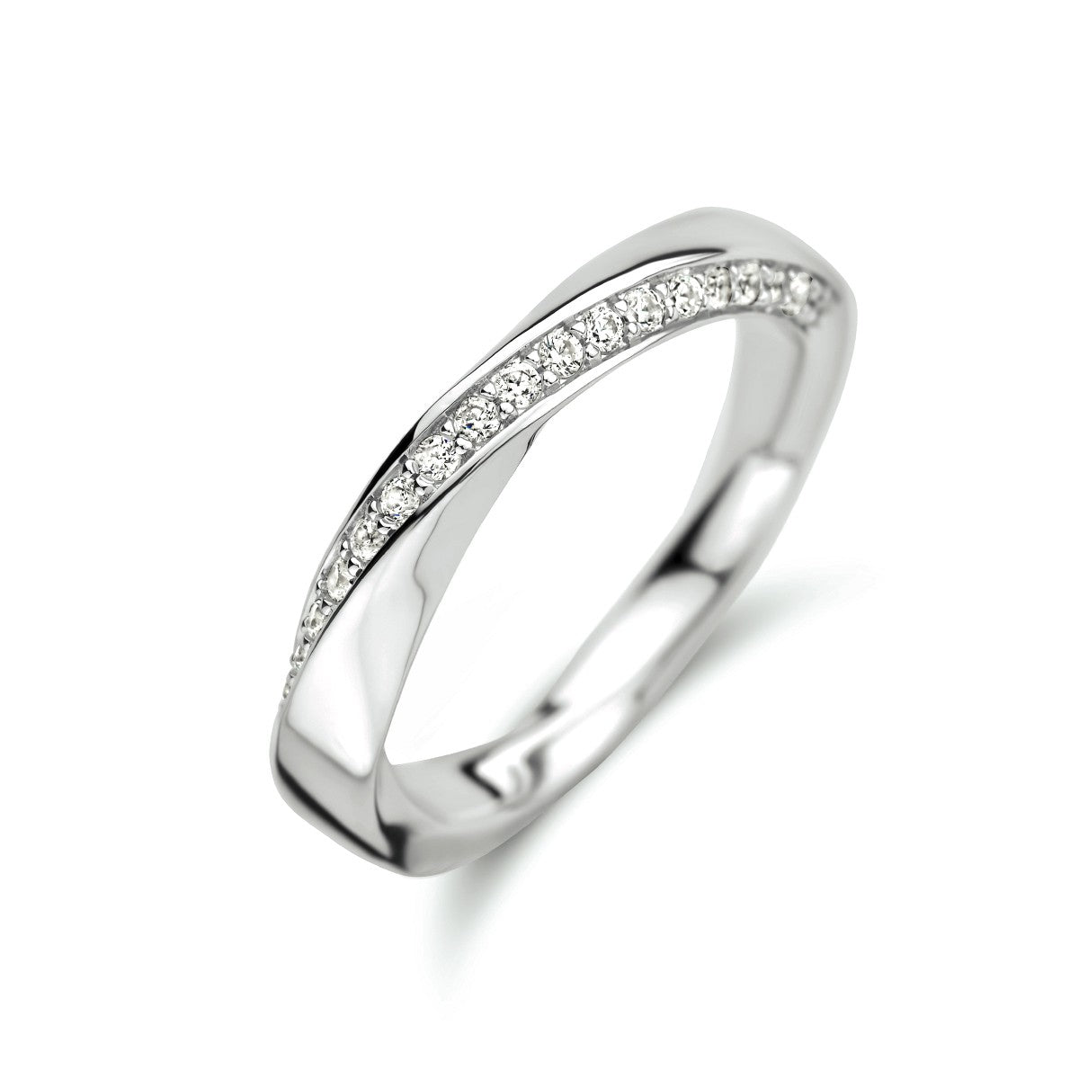 Gerhodineerd Zilver Ring Met Zirkonia 1334324 - PansiteNederland.nl