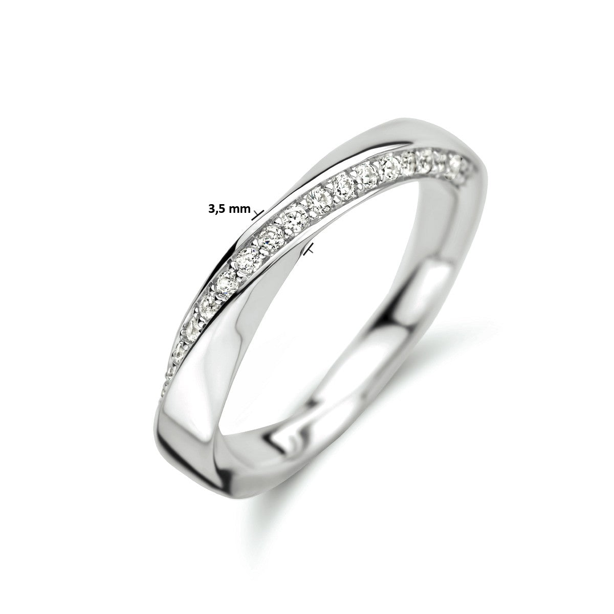 Gerhodineerd Zilver Ring Met Zirkonia 1334324 - PansiteNederland.nl