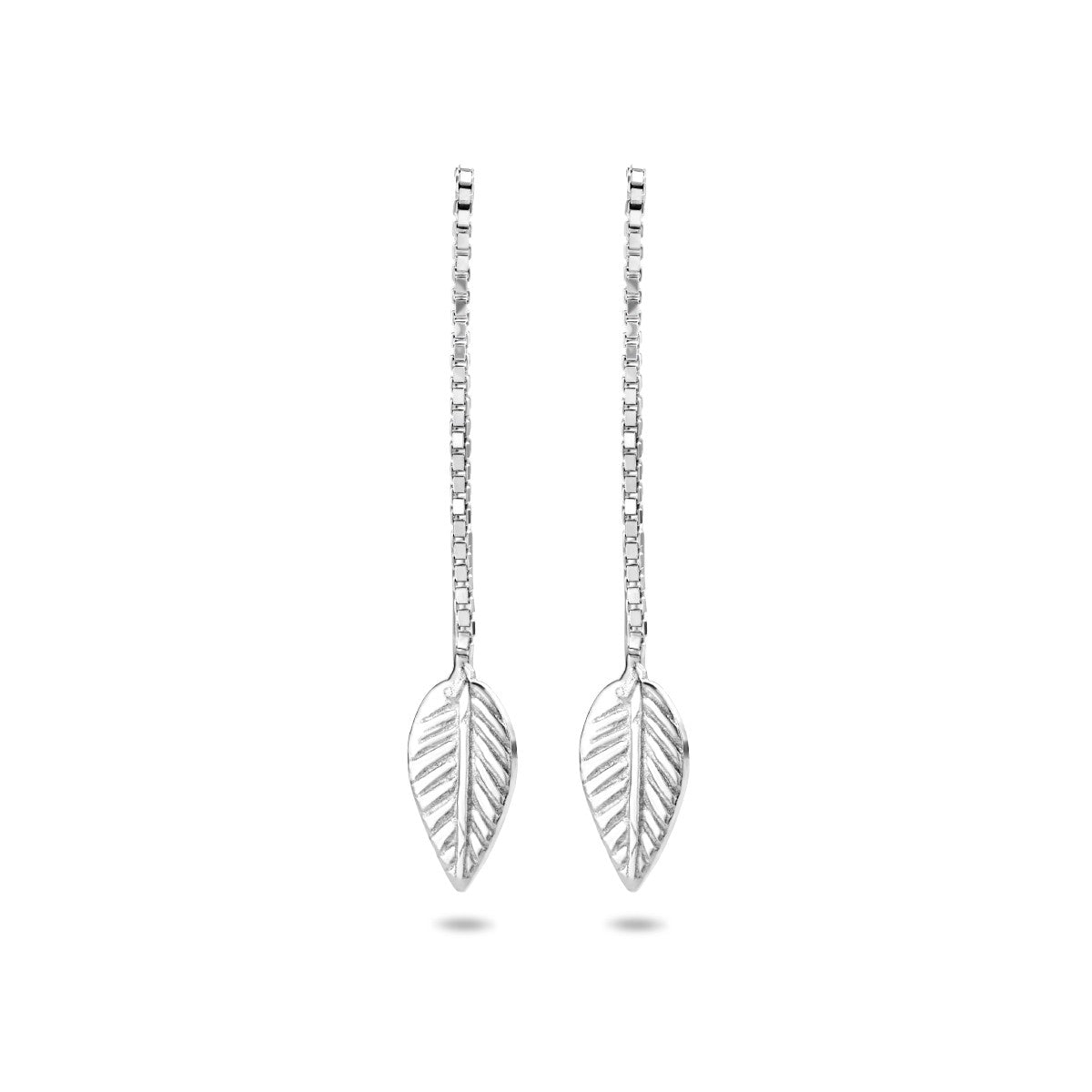 Zilver Gerhodineerd Doortrekoorbellen Blad 1334329 - PansiteNederland.nl