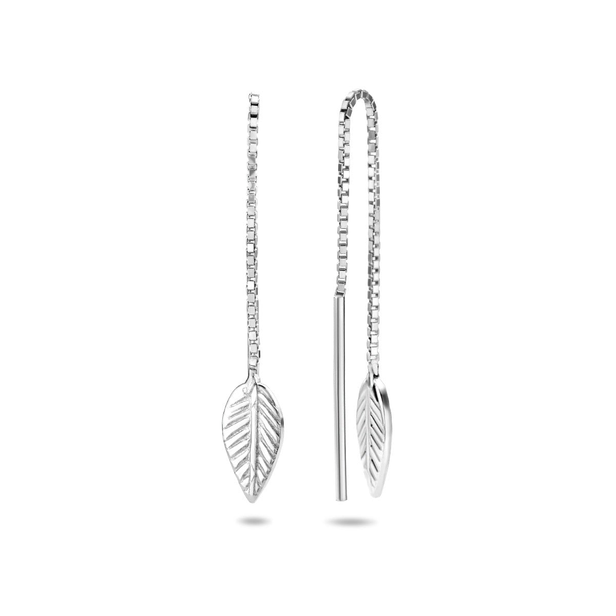 Zilver Gerhodineerd Doortrekoorbellen Blad 1334329 - PansiteNederland.nl