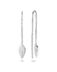 Zilver Gerhodineerd Doortrekoorbellen Blad 1334329 - PansiteNederland.nl
