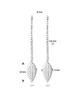 Zilver Gerhodineerd Doortrekoorbellen Blad 1334329 - PansiteNederland.nl
