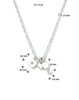 zilver gerhodineerd collier slot, hart en sleutel 41 + 4 cm 1334357