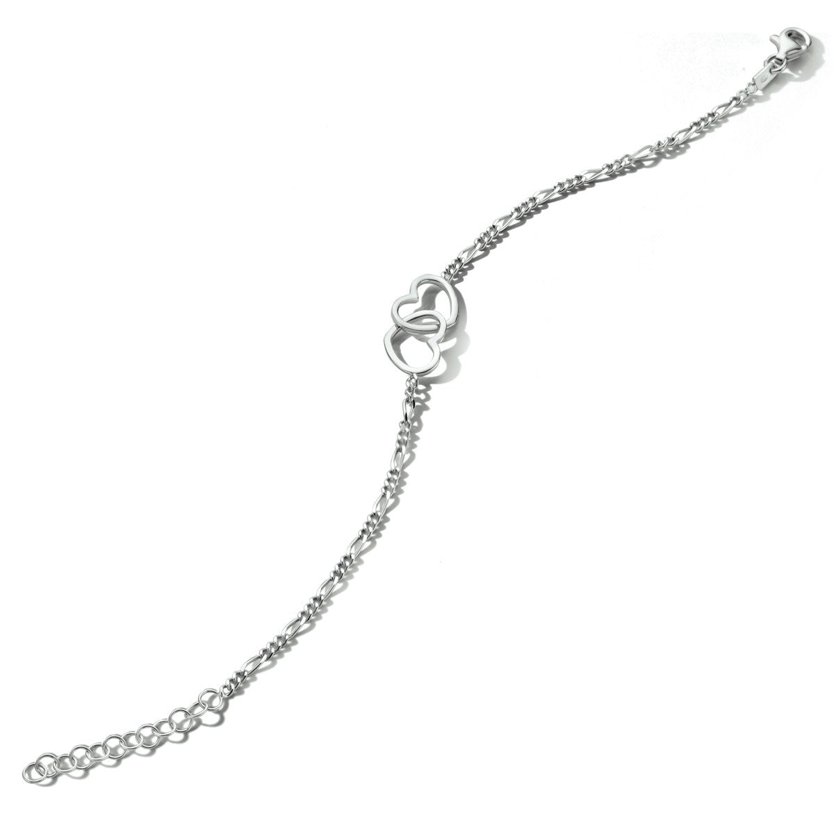 Zilver Gerhodineerd Armband Hartjes 16 + 3 Cm 1334370 - PansiteNederland.nl