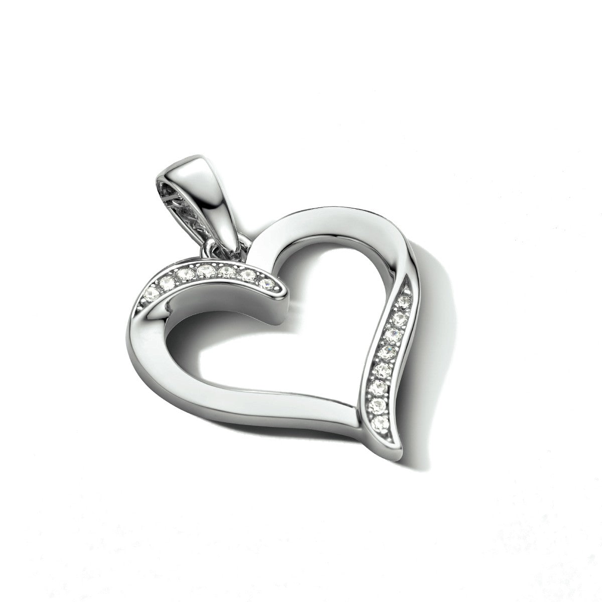 zilver gerhodineerd hanger hart 1334377 - PansiteNederland.nl