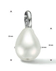 zilver gerhodineerd hanger parel 1334425 - PansiteNederland.nl