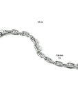 Zilver Gerhodineerd Armband Marine 7,6 Mm 19 Cm Met Groot Springslot 1334427