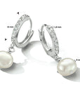 Zilver Gerhodineerd Klapoorringen Parel En Zirkonia 1334431 - PansiteNederland.nl