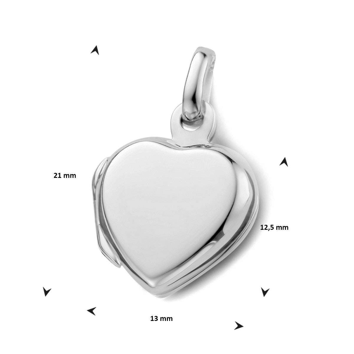 zilver gerhodineerd medaillon hart 1334488 - PansiteNederland.nl