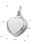 zilver gerhodineerd medaillon hart 1334488 - PansiteNederland.nl