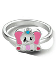 Gerhodineerd Zilver Ring Olifant Blauw Met Zirkonia 1334493 - PansiteNederland.nl