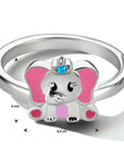 Gerhodineerd Zilver Ring Olifant Blauw Met Zirkonia 1334493 - PansiteNederland.nl