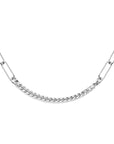 zilver gerhodineerd collier gourmette 4-zijdes geslepen en paperclip 3,5 mm 42 + 3 cm 1334557