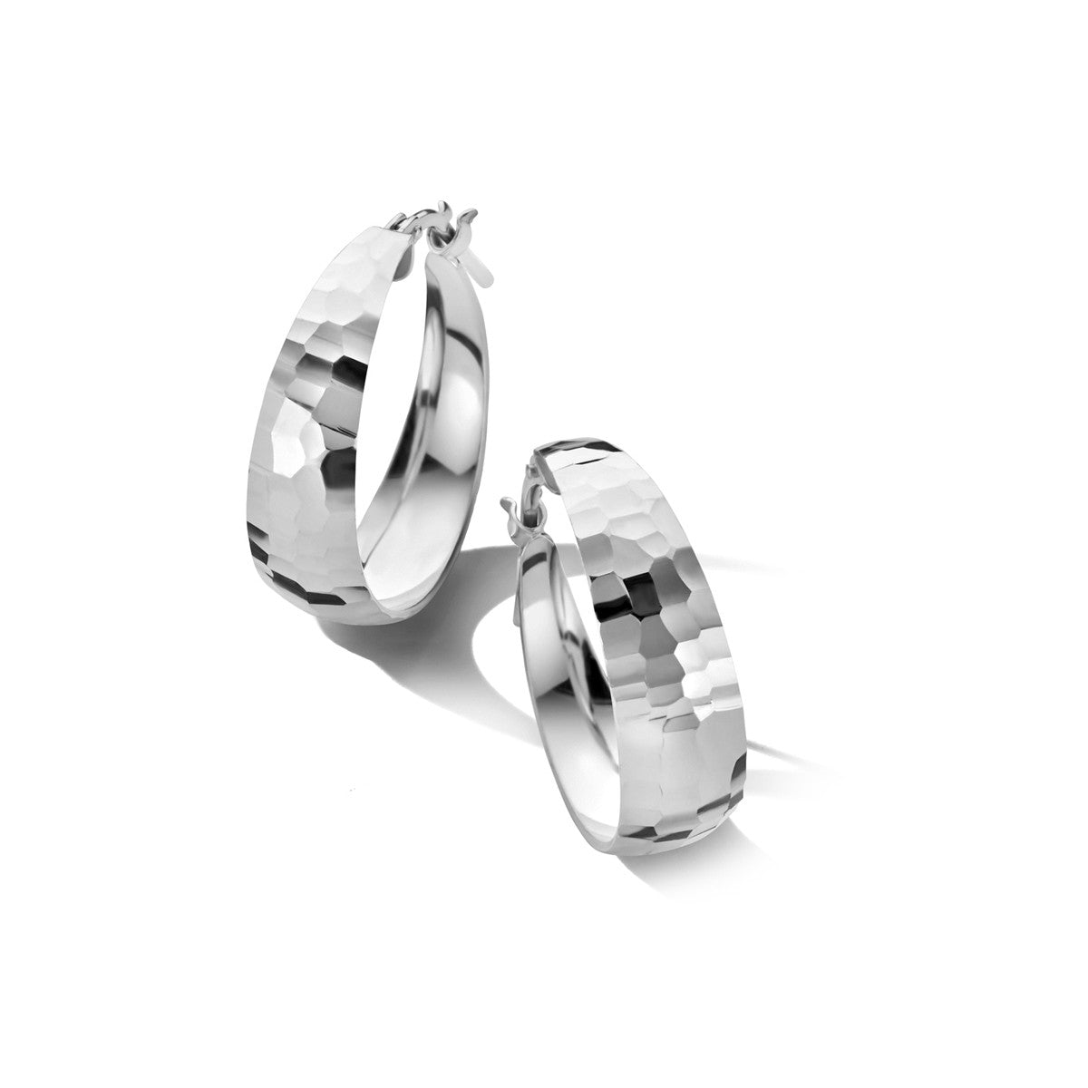 Zilver Gerhodineerd Oorringen Gediamanteerd 7,0 MM 1334558 - PansiteNederland.nl