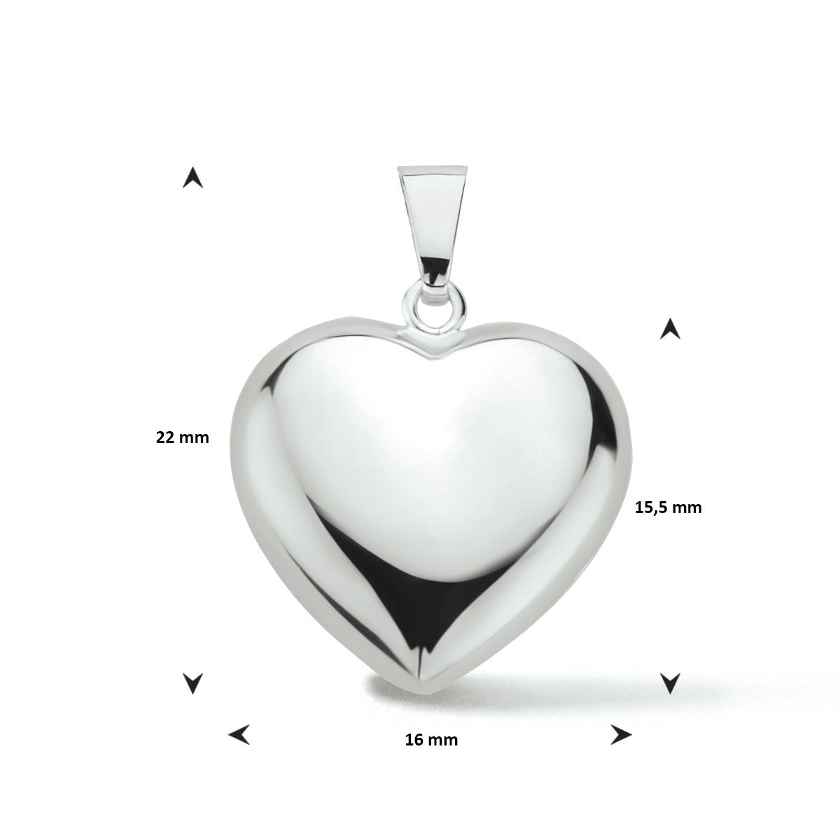 zilver gerhodineerd hanger hart 1334657 - PansiteNederland.nl