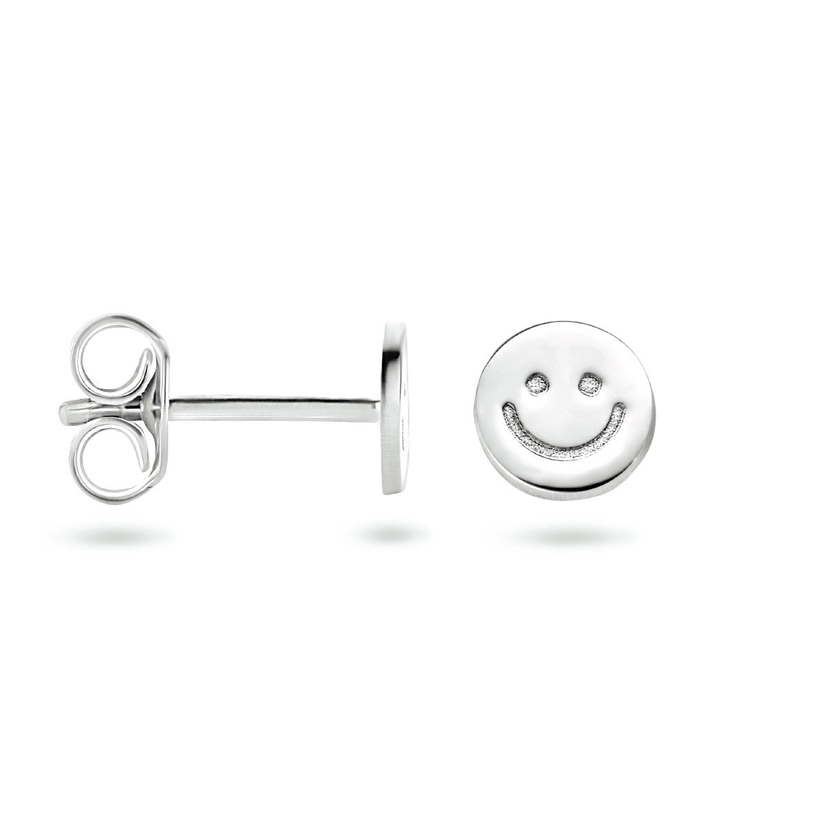 Zilver Gerhodineerd Oorknoppen Smiley 1334682 - PansiteNederland.nl