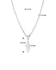 zilver gerhodineerd collier paperclip veer 2,8 mm 42 + 3 cm 1334715