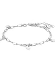 Zilver Gerhodineerd Armband Paperclip Platte Buis En Rondjes 2,8 Mm 16 + 3 Cm 1334752
