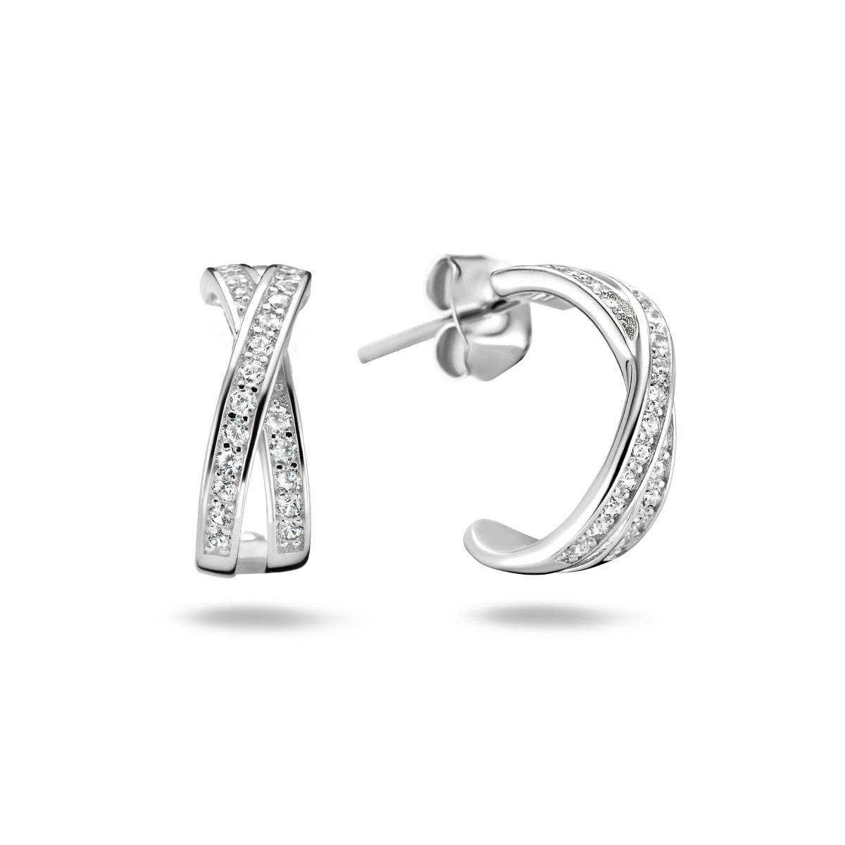Zilver Gerhodineerd Stekeroorringen Zirkonia 1334756 - PansiteNederland.nl
