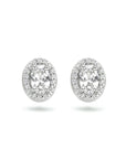 Zilveren oorknoppen zirkonia halo - PSN1334761