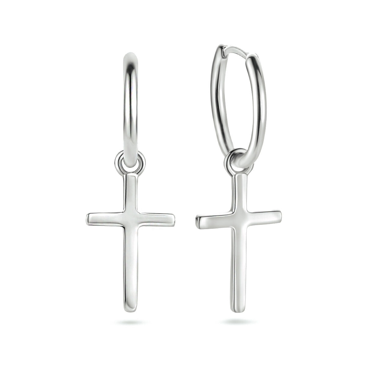 Zilver Gerhodineerd Oorringen Kruis 1334763 - PansiteNederland.nl