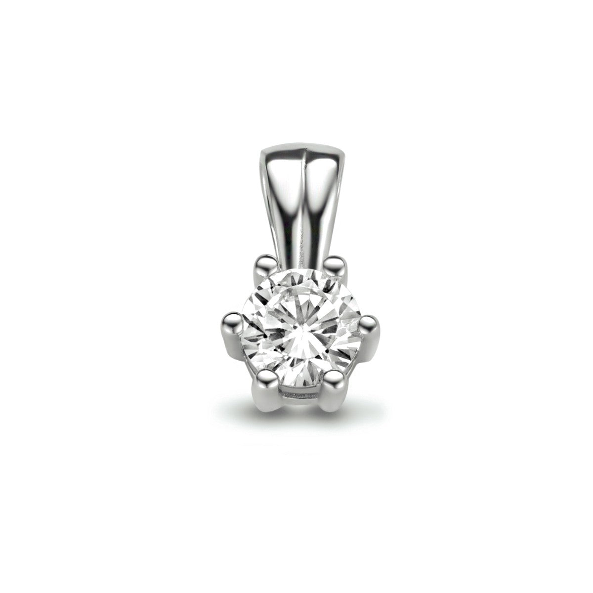 zilver gerhodineerd hanger zirkonia 1334767 - PansiteNederland.nl