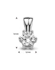 zilver gerhodineerd hanger zirkonia 1334767 - PansiteNederland.nl