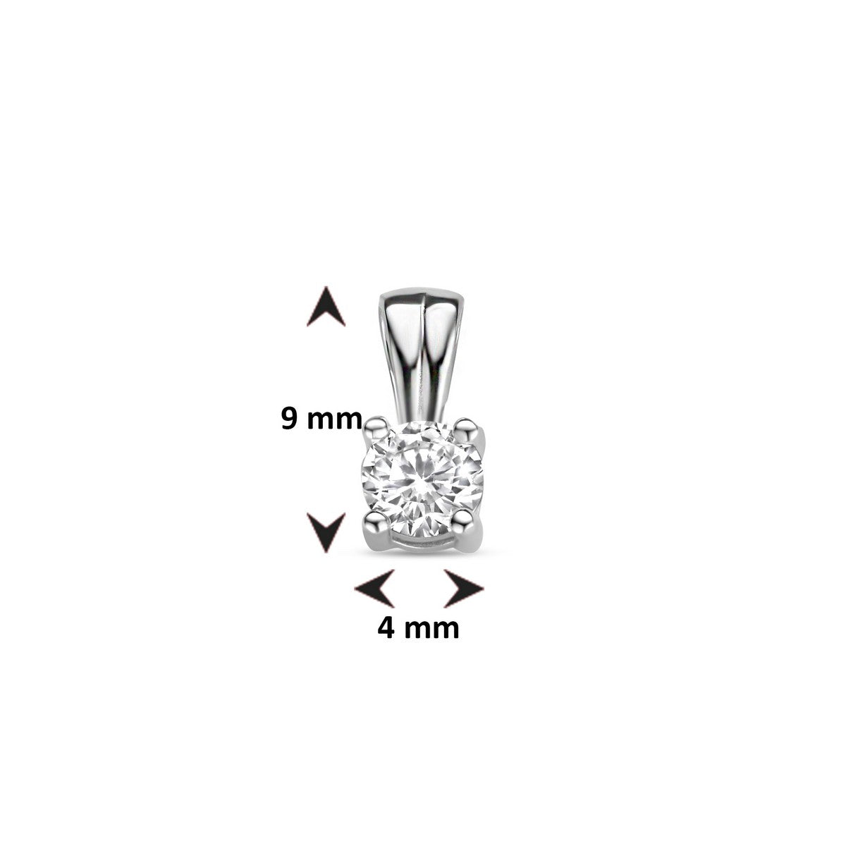 zilver gerhodineerd hanger zirkonia 1334768 - PansiteNederland.nl
