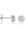 Zilver Gerhodineerd Oorknoppen Zirkonia Halo 1334771 - PansiteNederland.nl