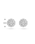Zilver Gerhodineerd Oorknoppen Zirkonia Halo 1334771 - PansiteNederland.nl
