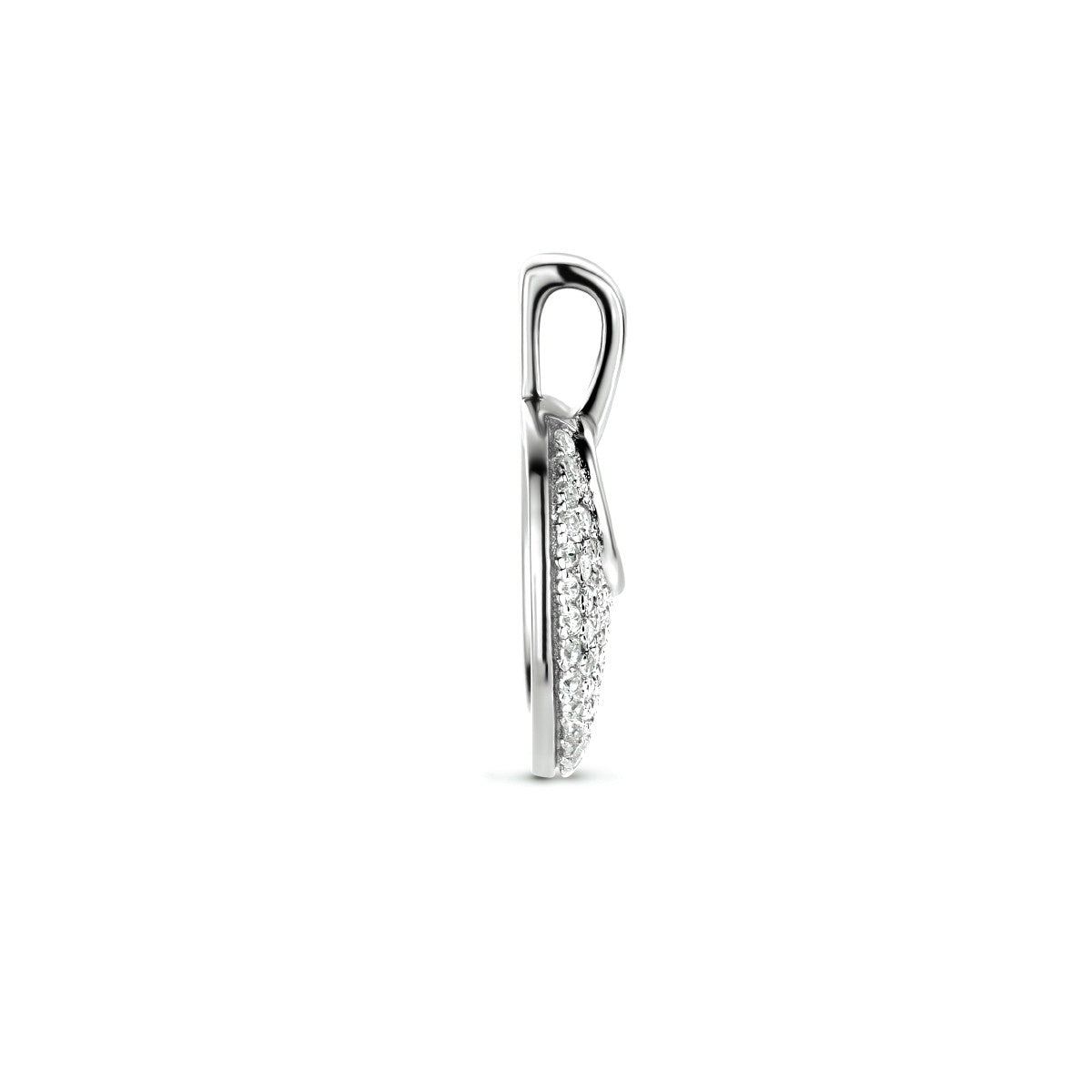 zilver gerhodineerd hanger rondje zirkonia 1334773 - PansiteNederland.nl