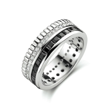 Zilveren ring zwart en wit zirkonia | 1334992, exclusief en kwalitatief hoogwaardig. Ontdek nu!