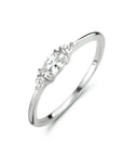 Gerhodineerd Zilver Ring Trilogie Met Zirkonia 1334786 - PansiteNederland.nl