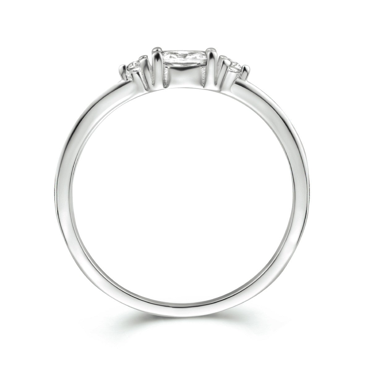 Gerhodineerd Zilver Ring Trilogie Met Zirkonia 1334786 - PansiteNederland.nl