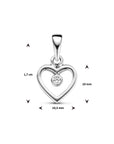 zilver gerhodineerd hanger hart zirkonia 1334791 - PansiteNederland.nl