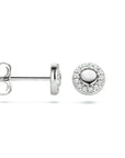 Zilver Gerhodineerd Oorknoppen Rondje Zirkonia 1334793 - PansiteNederland.nl