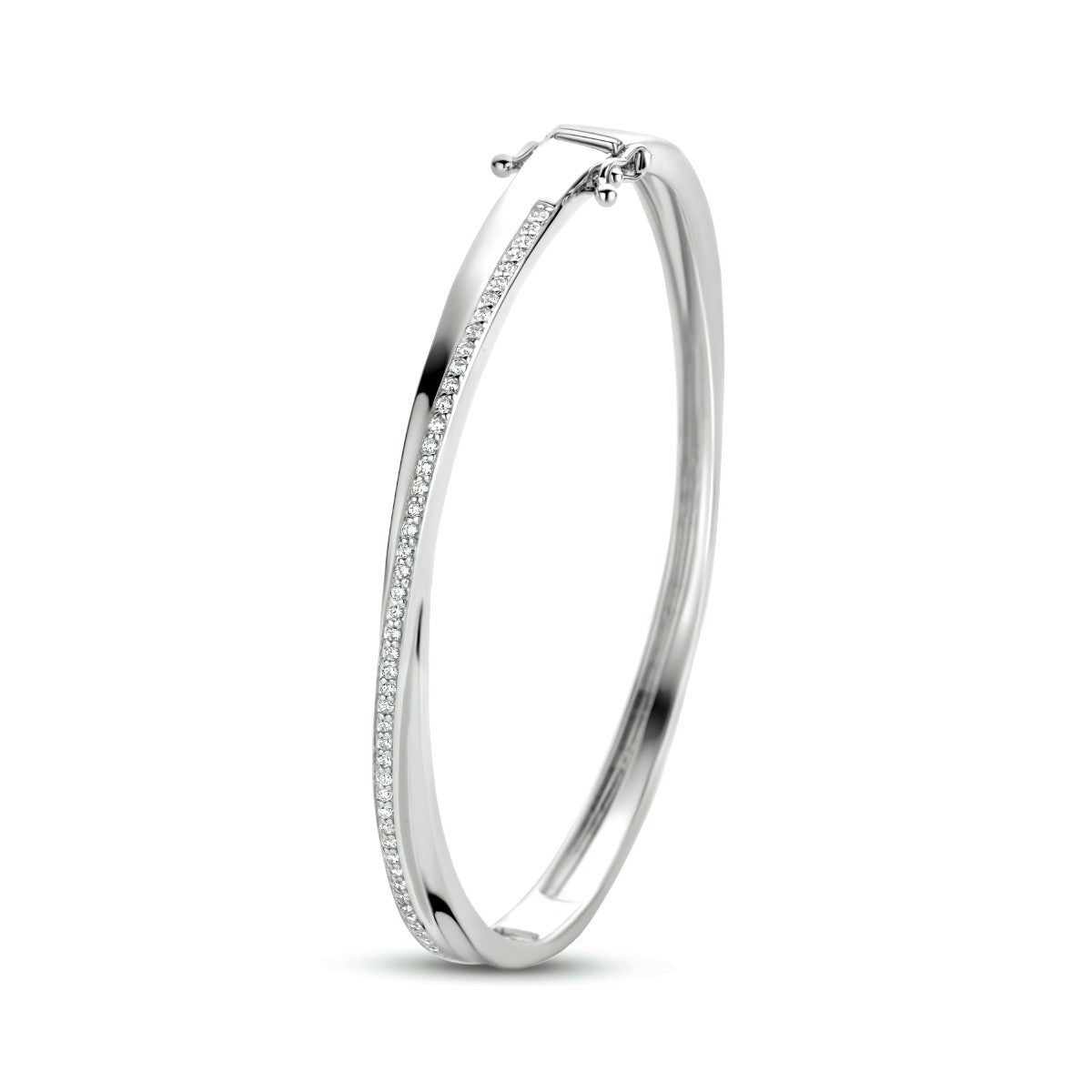 Zilver Gerhodineerd Bangle Zirkonia 5,5 X 62 Mm 1334809 - PansiteNederland.nl