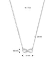zilver gerhodineerd collier infinity zirkonia 41 + 4 cm 1334813