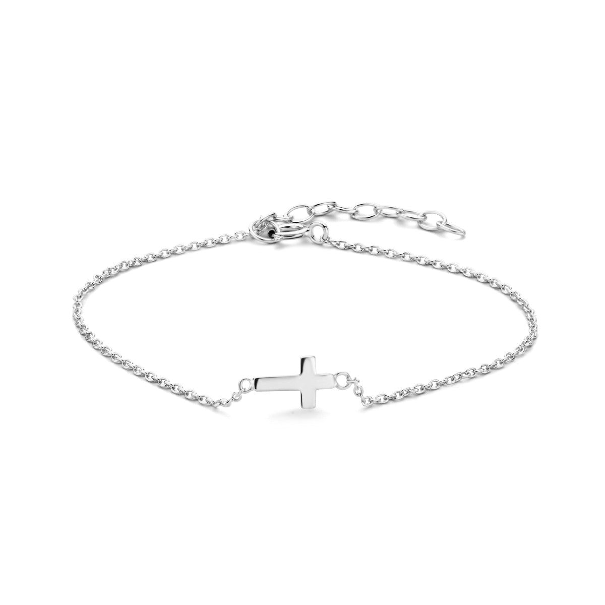 Zilver Gerhodineerd Armband Kruis 16 + 3 Cm 1334822 - PansiteNederland.nl