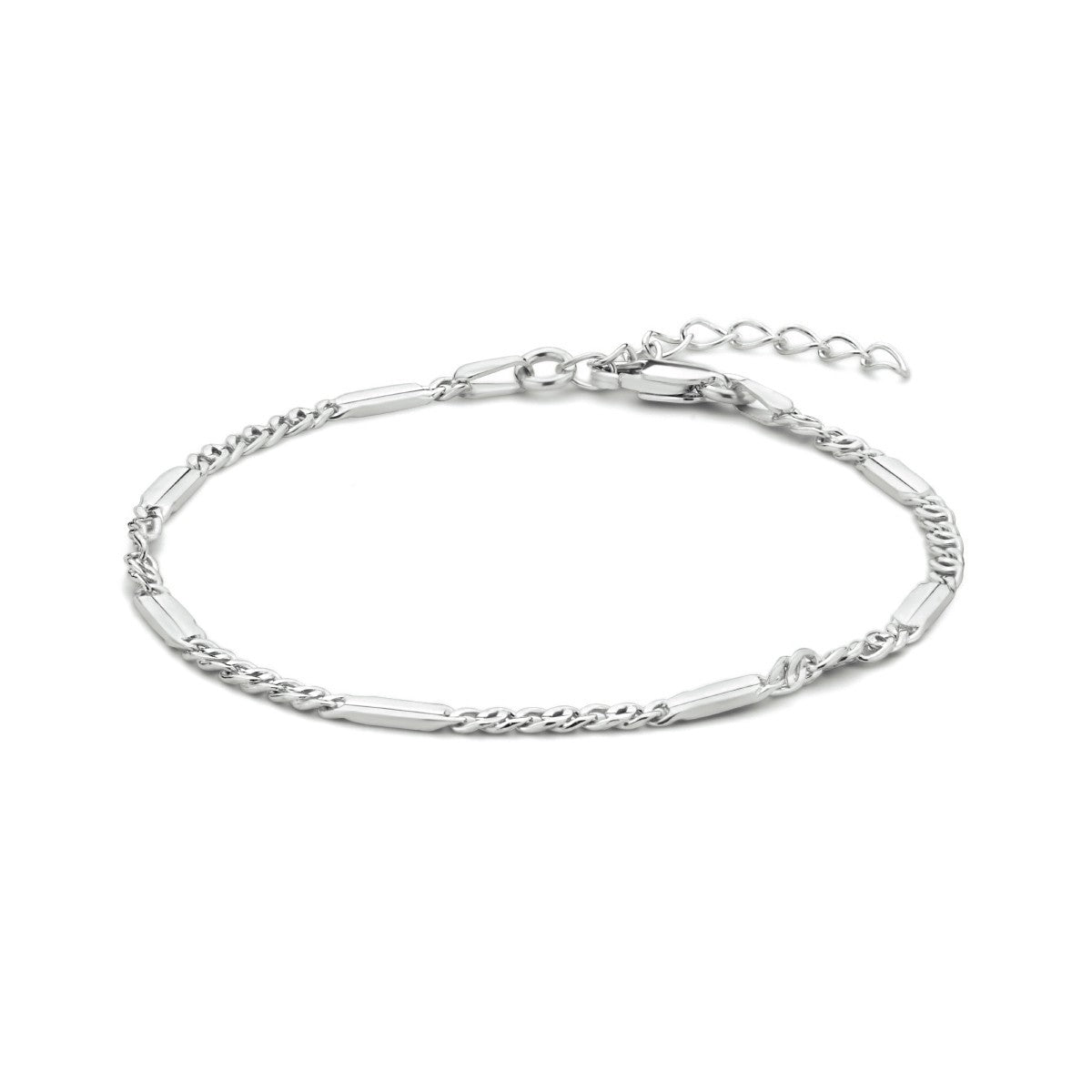 Zilver Gerhodineerd Armband Valkenoog Met Tussenstuk 2,4 Mm 16 + 3 Cm 1334837 - PansiteNederland.nl