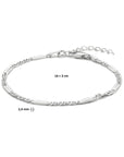 Zilver Gerhodineerd Armband Valkenoog Met Tussenstuk 2,4 Mm 16 + 3 Cm 1334837 - PansiteNederland.nl