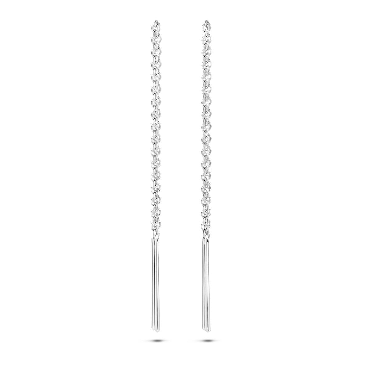 Zilver Gerhodineerd Doortrekoorbellen Balkje 1334841 - PansiteNederland.nl