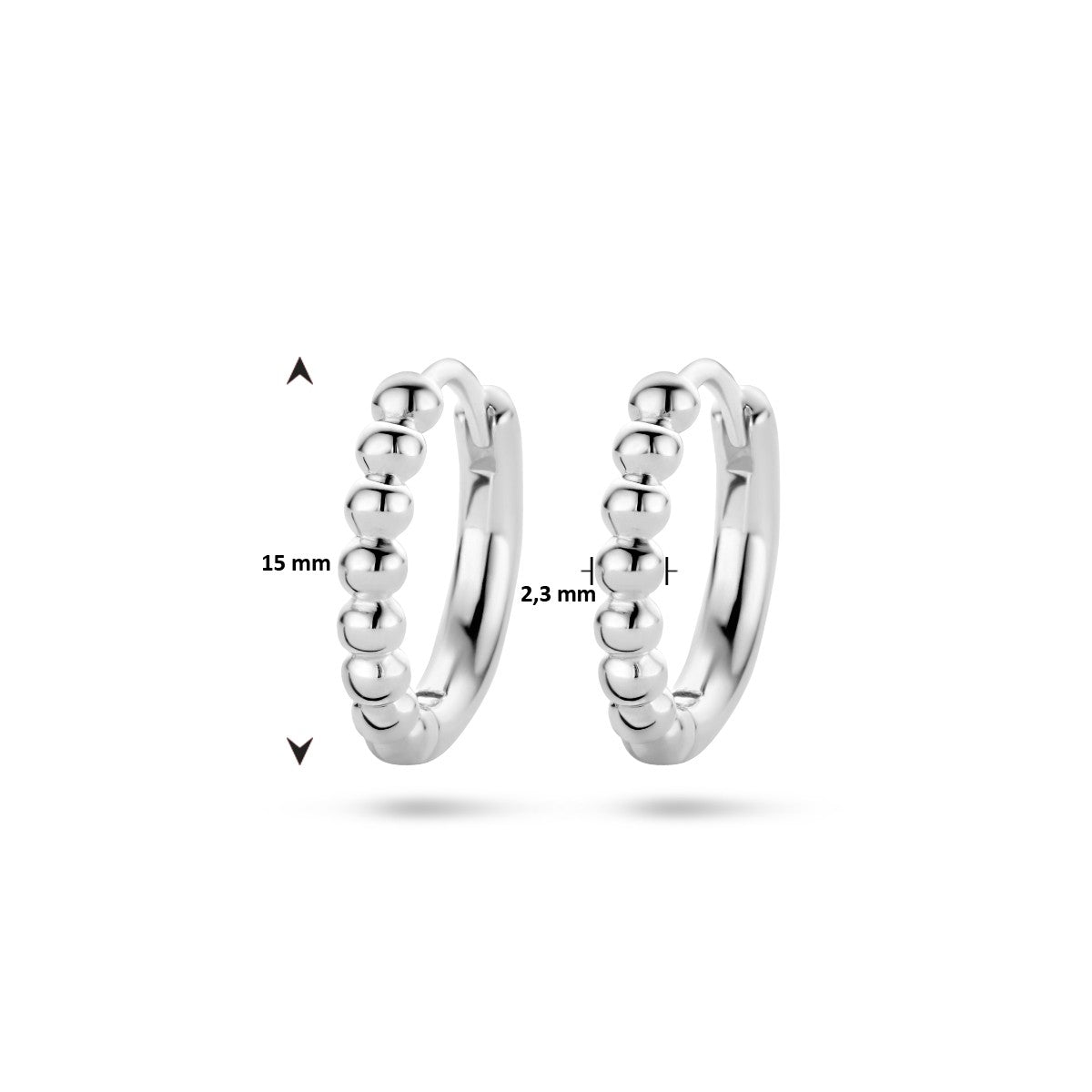 Zilver Gerhodineerd Oorringen Bolletjes 1334845 - PansiteNederland.nl