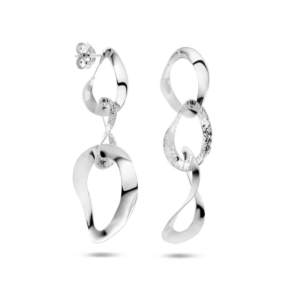 Zilver Gerhodineerd Oorhangers Ovaaltjes Poli/Mat 1334890 - PansiteNederland.nl