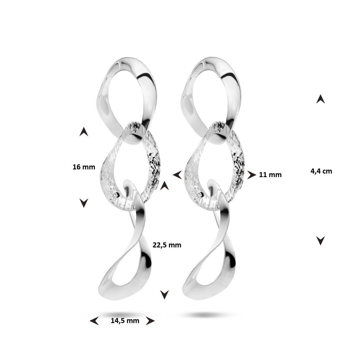Zilver Gerhodineerd Oorhangers Ovaaltjes Poli/Mat 1334890 - PansiteNederland.nl