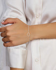 Zilver Gerhodineerd armband hartje 16 + 3 cm 1334892