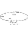 Zilver Gerhodineerd armband hartje 16 + 3 cm 1334892