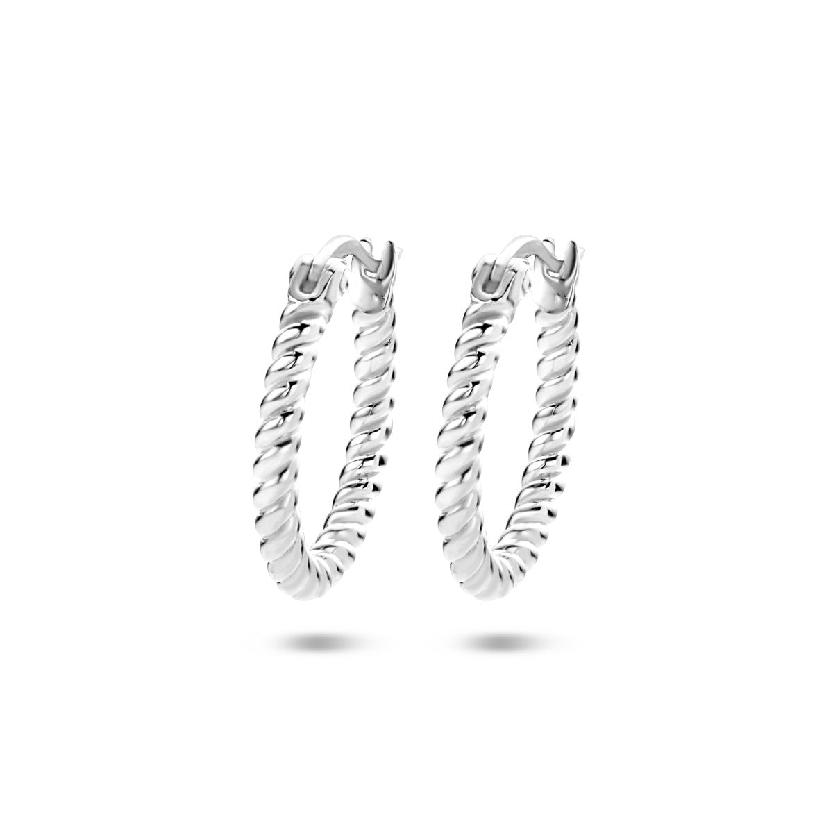 Zilver Gerhodineerd Oorringen Gedraaid 1334894 - PansiteNederland.nl