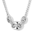 zilver gerhodineerd collier 10,5 mm 42 + 3 cm 1334898